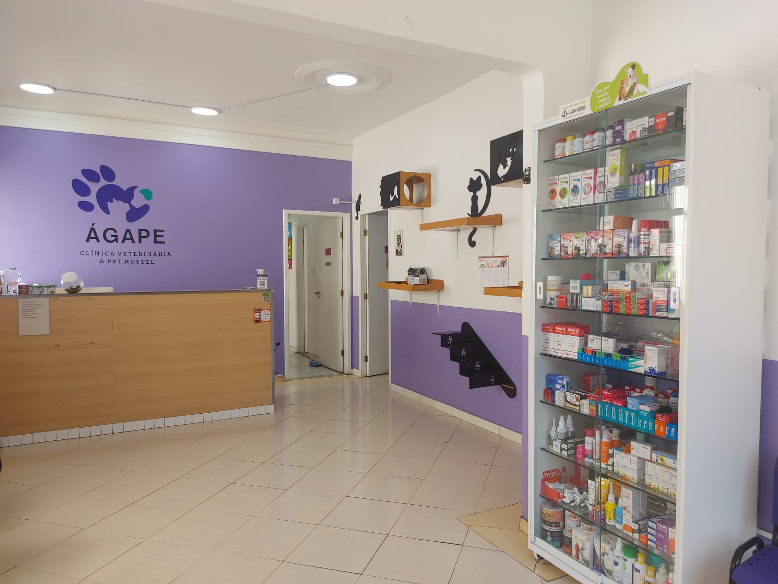 Balcão de atendimento e farmácia veterinária